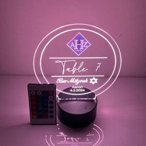 Custom Made 16 Colors LED Party Centerpiece Table Number Wedding Bar Bat Mitzvah Parties - Create Your Own Logo, Design & Light Up the Party