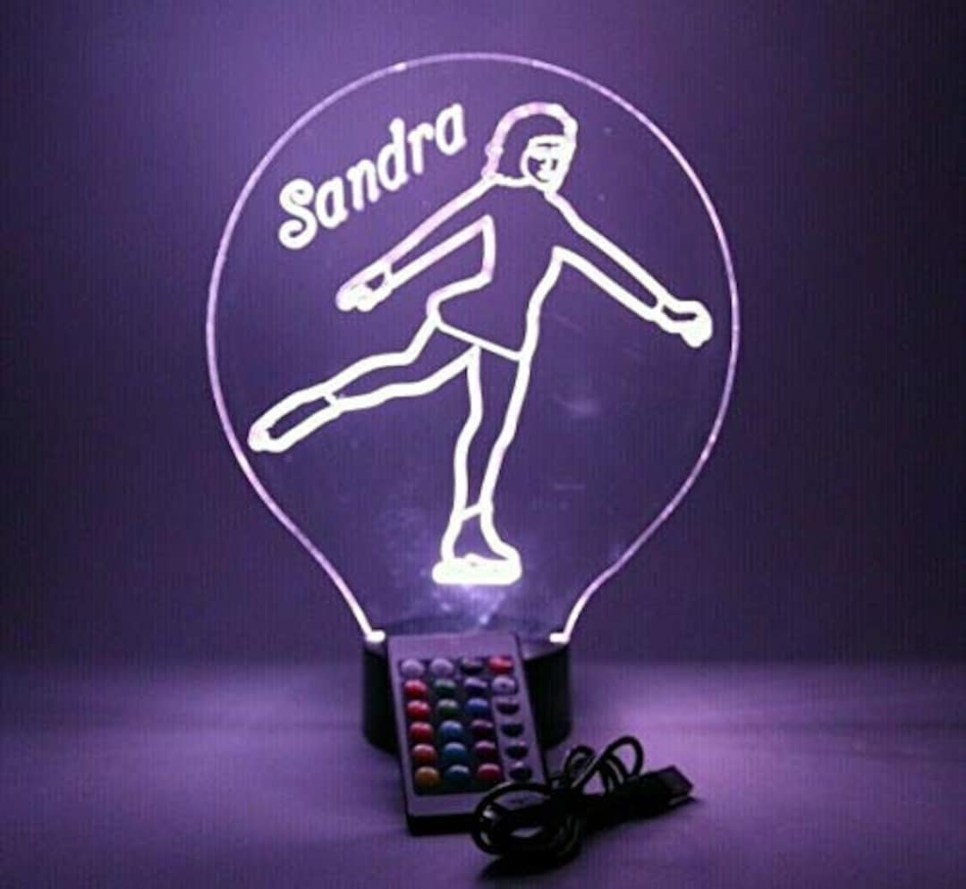 Figure Skating Ice Skater Girl Night Light up Table Desk Lamp Etsy