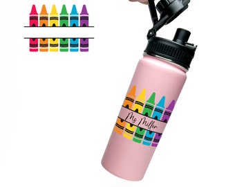 Sport Water Bottle 18/32oz Stainless Steel Insulated Flasks Personalized Teacher Appreciation Gift for Teacher School Teacher Thank You Gift
