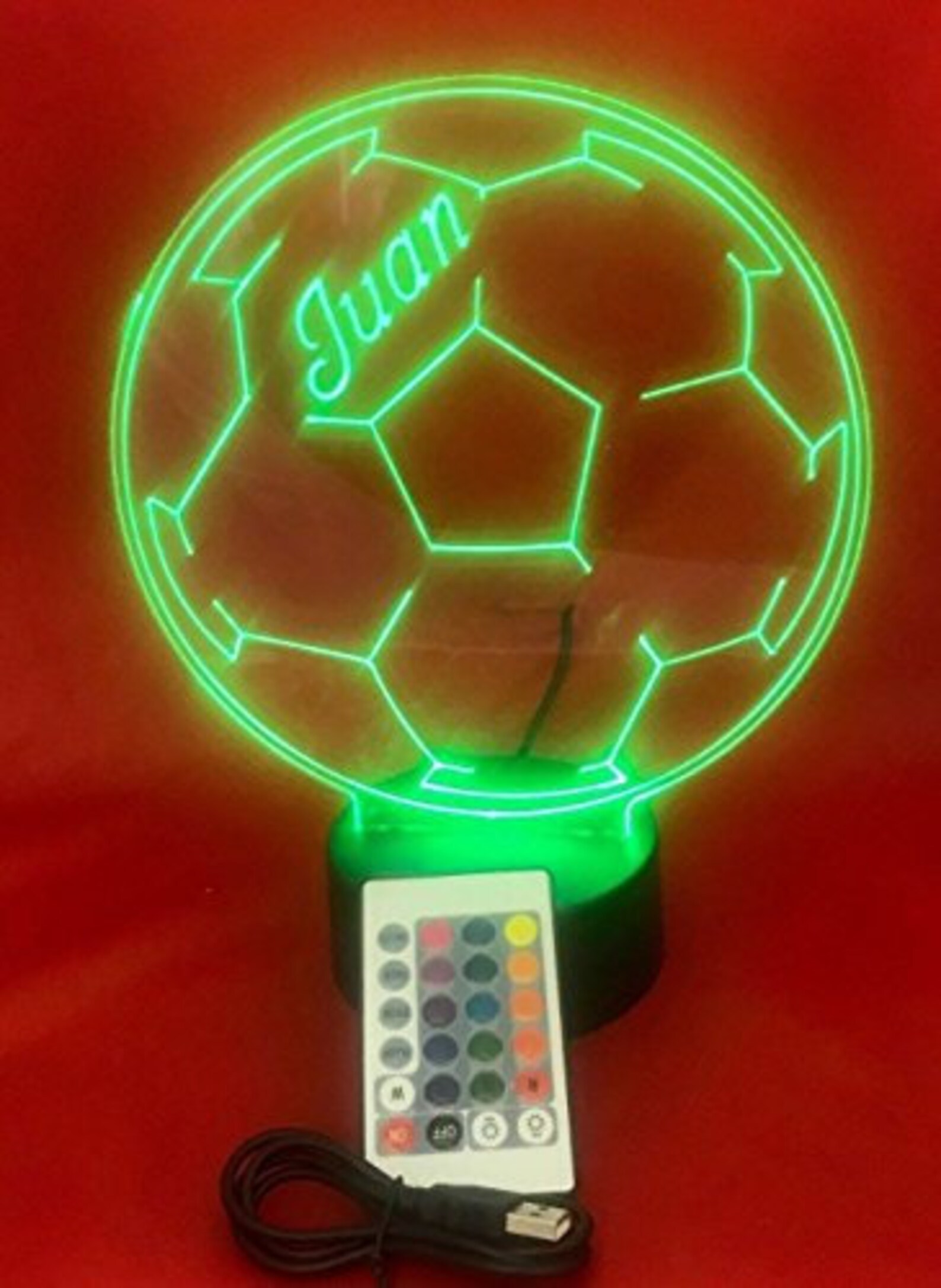 Soccer Ball Soccerball Sports Night Light Up Table Desk Lamp Etsy