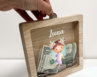 Personalisierte Prinzessin Spardose, Fee Spardose, Fee Spardose, Fee Geburtstagsgeschenk, Fee Geburtstagsgeschenk