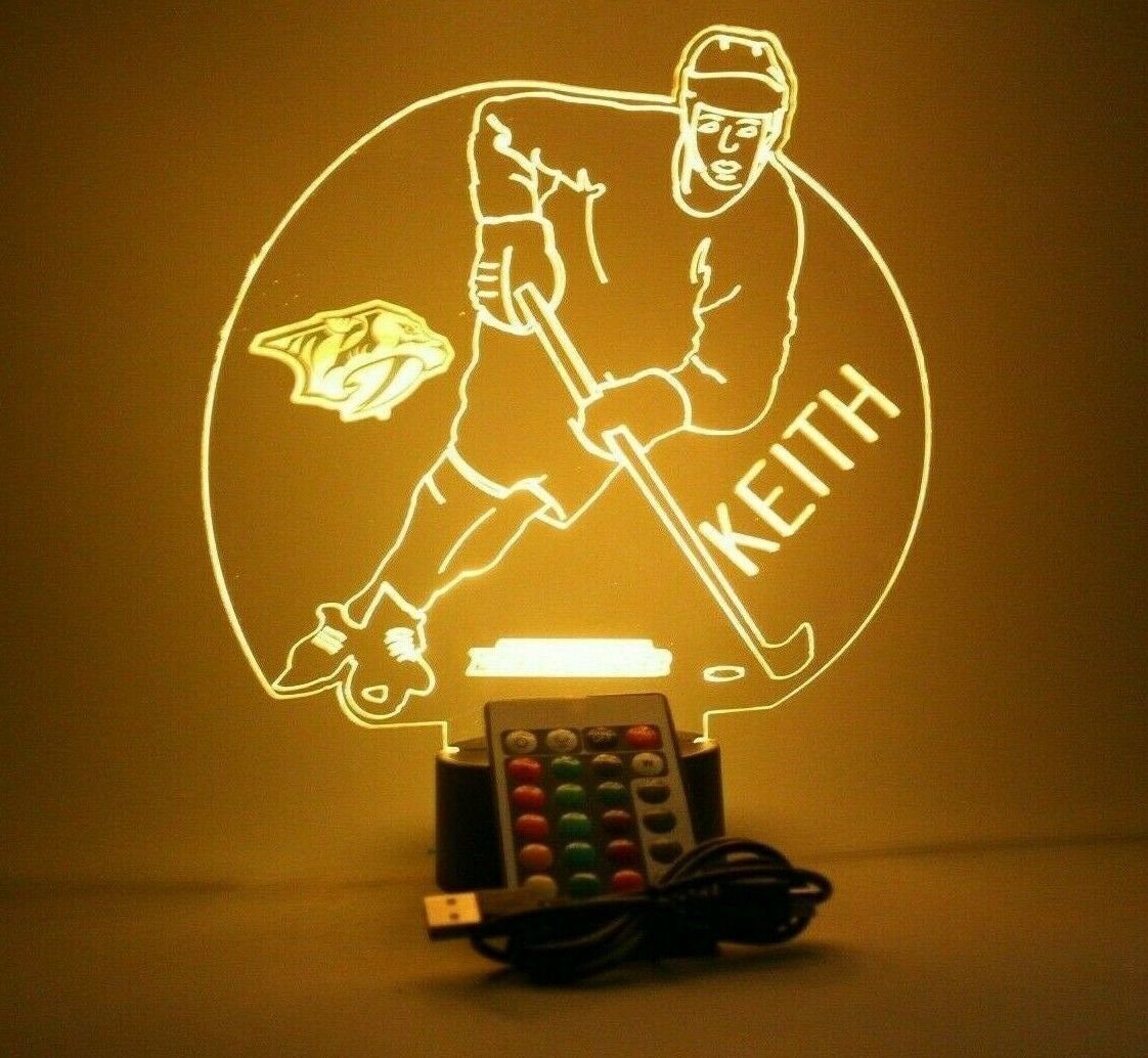 Nashville Predators Hockey Player Sports Night Light up Table Etsy