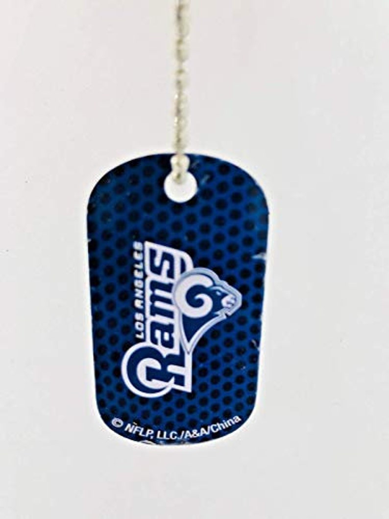 Los Angeles LA Rams Football Dog Tag Chain Personalized Custom Name Free Engraved Key Any Name Clip on Bag Backpack Luggage Tag Perfect Gift