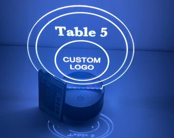 Custom Made 16 Colors LED Table Party Centerpiece Special Pricing for 85+ QUANTITY - 10&quot; SIZE Create Your Logo Design & Light Up the Party