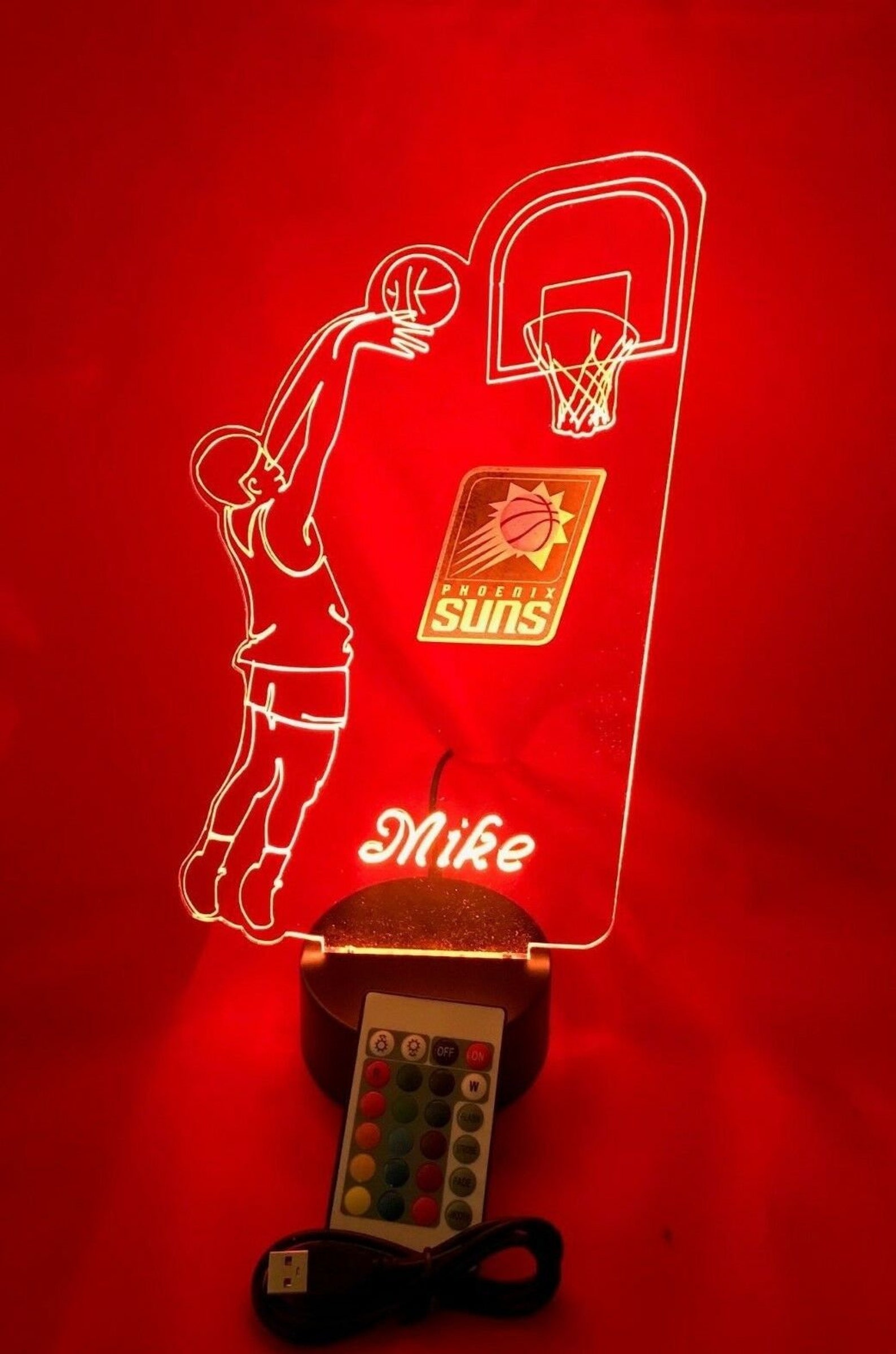 Phoenix Suns Basketball Player Sports Night Light up Table Etsy