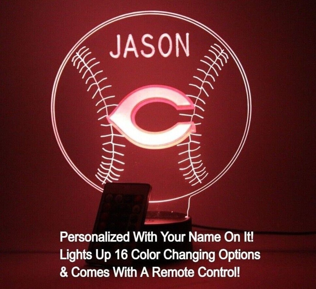 Cincinnati Reds Night Light up Table Desk Lamp Baseball Sports Fan LED