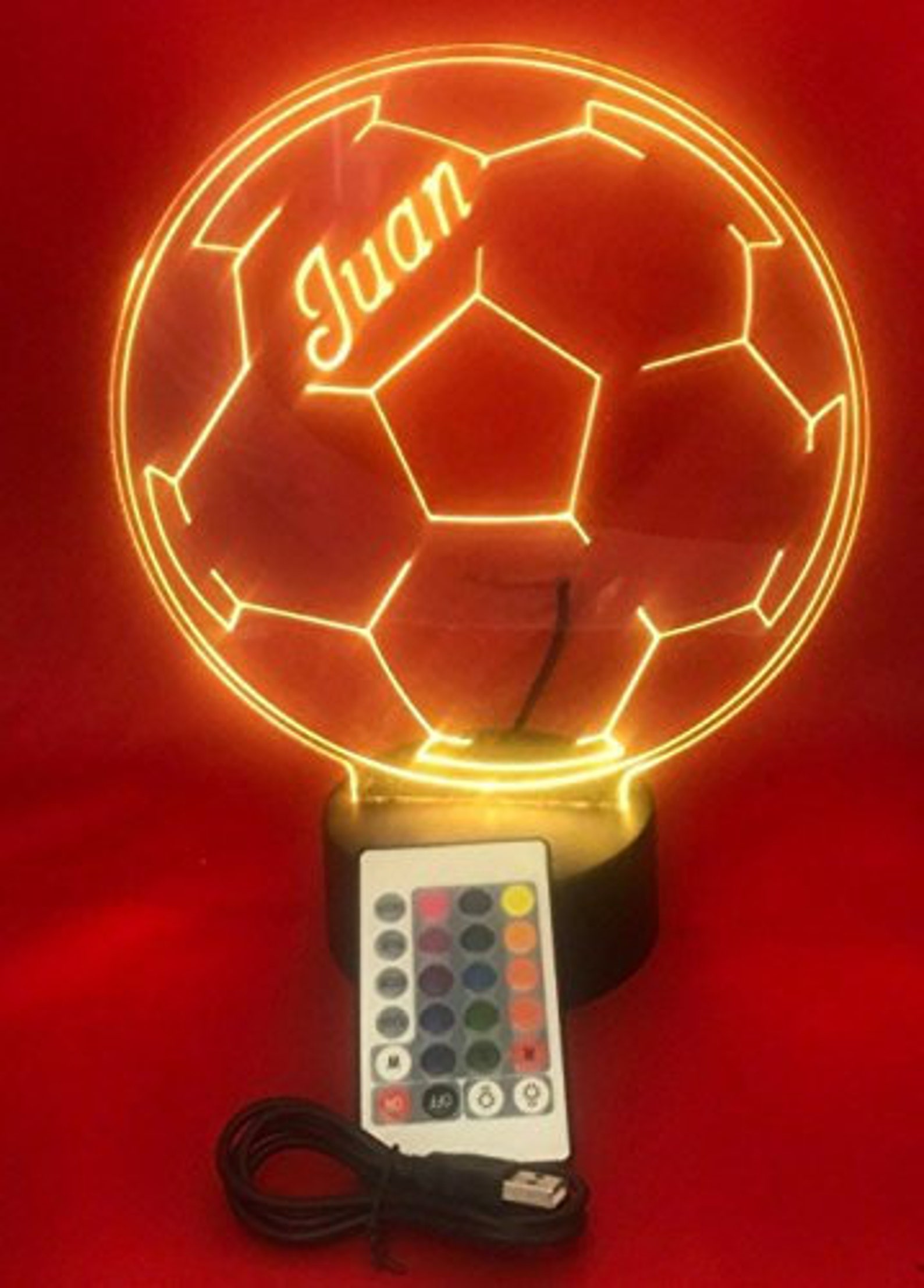 Soccer Ball Soccerball Sports Night Light Up Table Desk Lamp Etsy