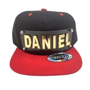 Personalized Custom Snapback Hat Six Panel Flat Bill Snap Back Hat Cap, Laser Cut Graffiti Letters, Custom Made to Order, Exclusive Creation