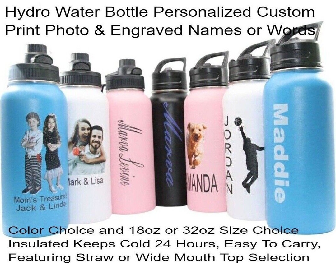Personalized Insulated Stainless Steel Sports 18/32oz Water Bottle ...