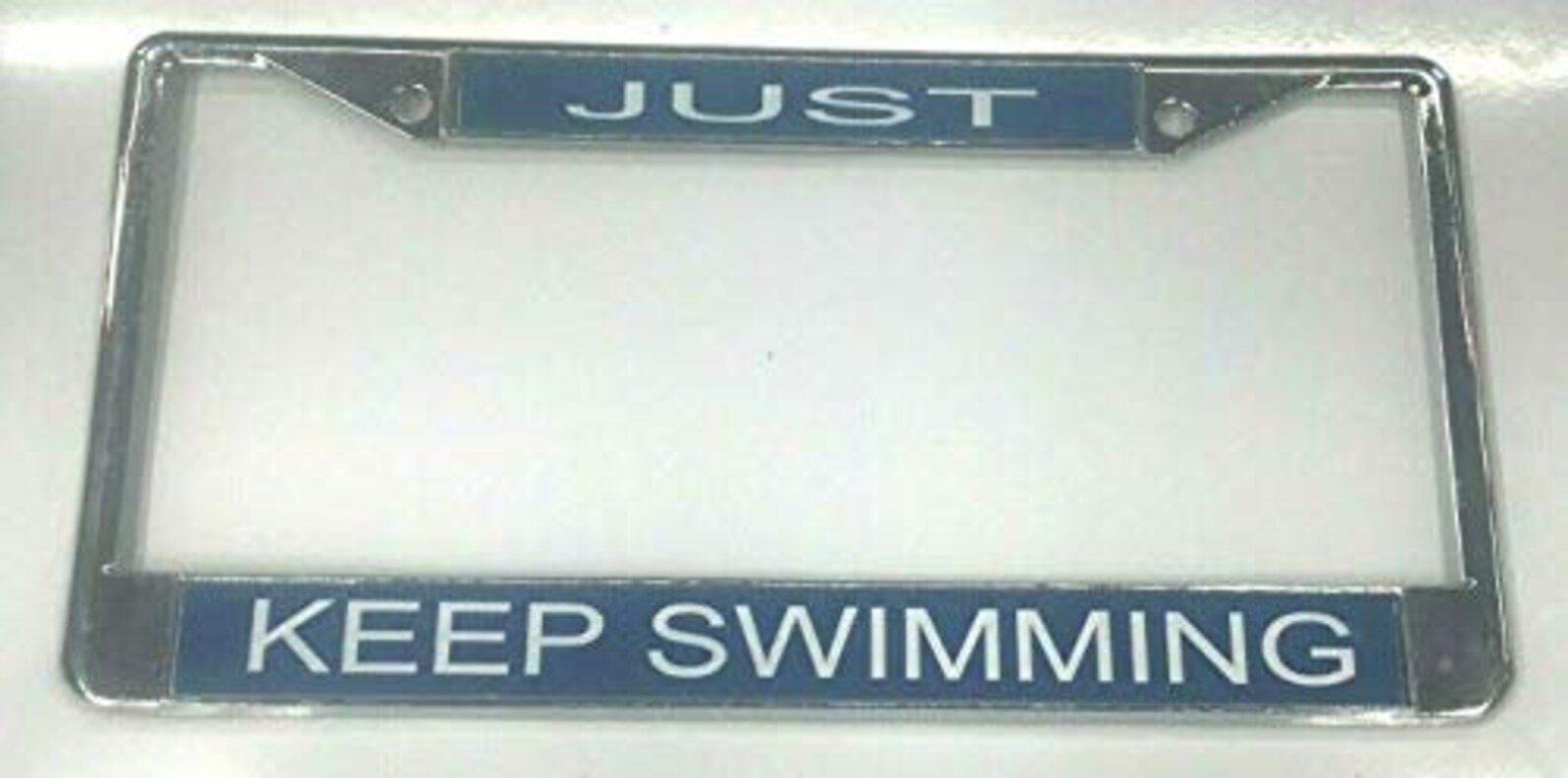thumbnail image 2 of Funny License Plate Frame Chrome Chain Link License Plate Frame 2 of 12