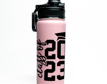 Personalized Custom Sports Water Bottle 18/32 oz Stainless Steel Insulated Flasks Seniors Graduation Gift Grad Gift Graduating Class of 2025