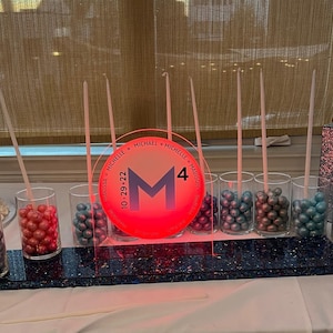 Schimmernde Licht Up Personalisierte Benutzerdefinierte Kerzenbeleuchtung Halter Display Tischdekoration Herzstück Dekor, Jedes Foto Bild Logo & Text