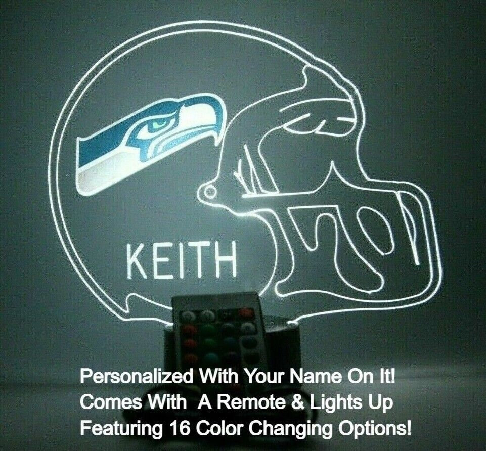 Seattle Seahawks Night Light up Table Lamp Football Helmet - Etsy