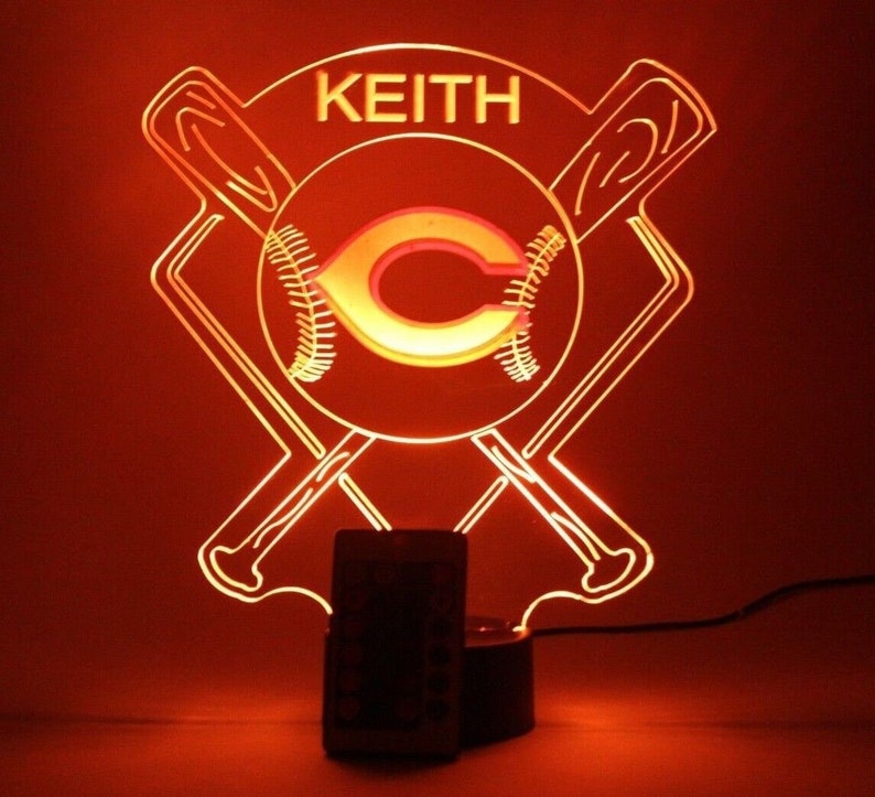 Cincinnati Reds Night Light up Table Lamp Baseball Stadium Etsy