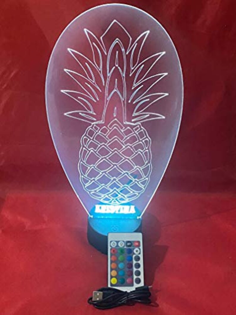 Pineapple Ananas Pina Fruit Night Light Up Table Desk Lamp LED Etsy