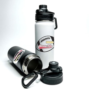 Personalized Stainless Steel Water Bottle Custom Name 18oz Vacuum-Insulated Straw or Mouth Top Football Fan Player School Team - Kansas City