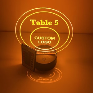 Custom Made 16 Colors LED Table Party Centerpiece Table Number Wedding Mitzvah Parties - Create Your Own Logo or Design & Light Up the Party