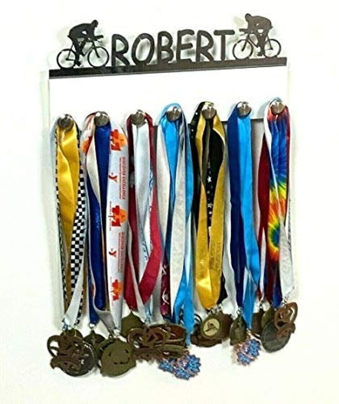 Custom Personalized Name Medal Holder Cycling Bicycling Biking Etsy