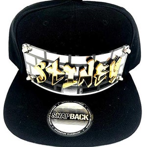 Chapeau Snapback personnalisé à six panneaux Flat Bill Snap Back Hat Cap, lettres de graffiti découpées au laser, sur mesure sur commande, création exclusive