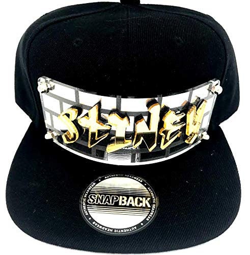 Personalized Custom Snapback Hat Six Panel Flat Bill Snap Back Hat Cap, Laser Cut Graffiti Letters, Custom Made to Order, Exclusive Creation