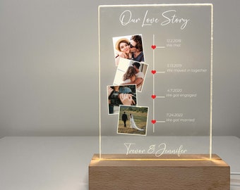 Iniciales De Letras Personalizadas, Luz Nocturna LED, Collage De Imágenes E Iniciales, Luz De Pared Personalizada, Lámpara De Imagen Con Nombre, Regalo Para Parejas, Amantes, Aniversario, Cumpleaños