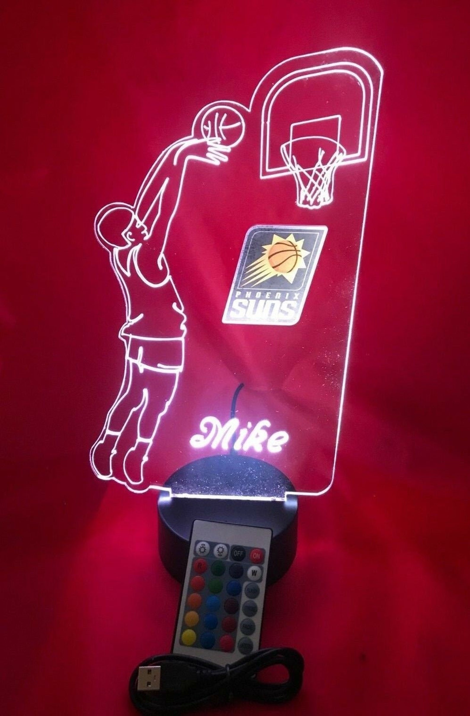 Phoenix Suns Basketball Player Sports Night Light up Table Etsy