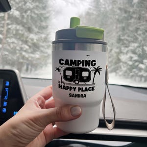 Personalized 16oz Double Wall Stainless Steel Vacuum Insulated Powder Coated Tumbler Coffee Travel Mug Featuring 2in1 Lid Cupholder Friendly