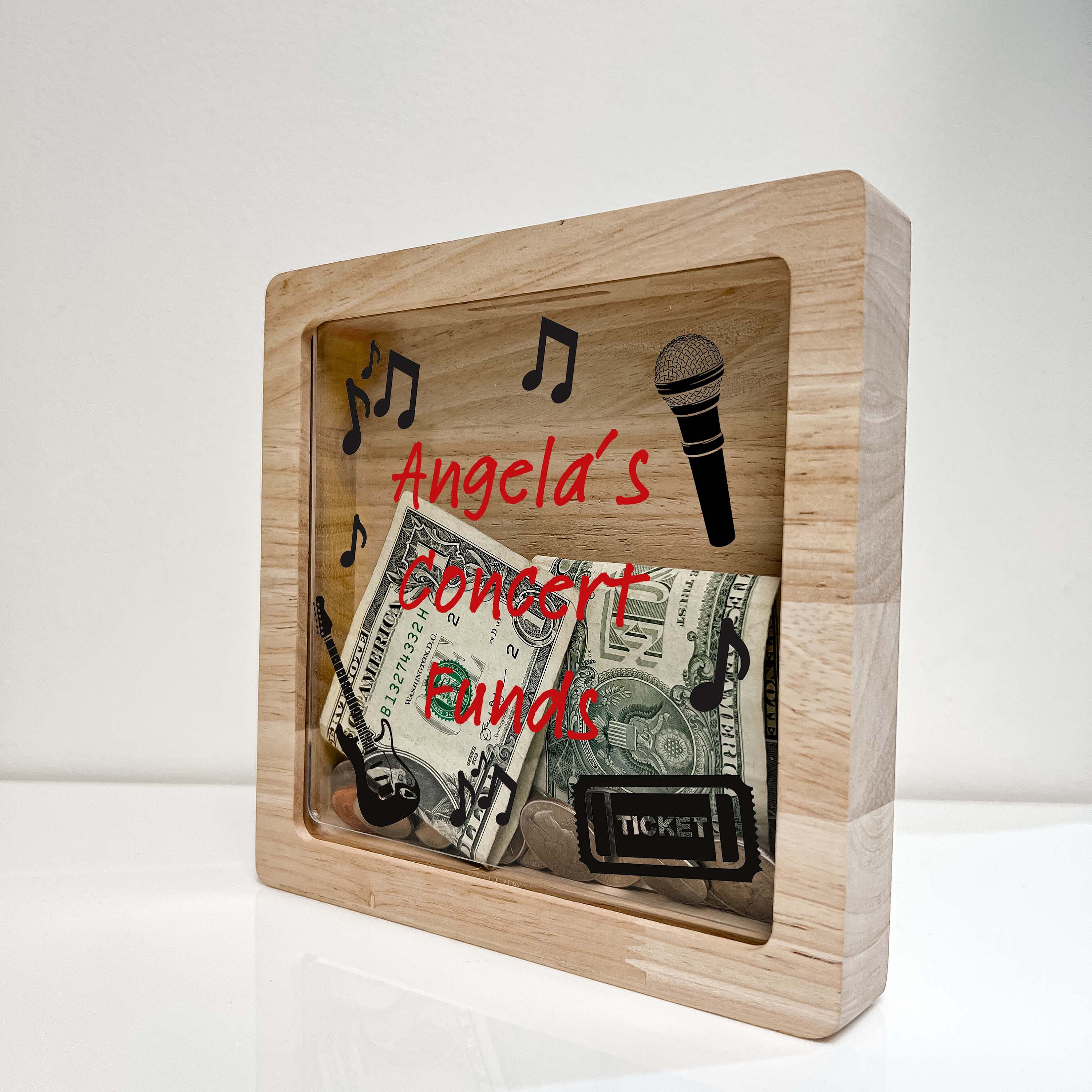 Concert Bank Shadow Box Personalized Adventure Memory Wooden Keepsake ...