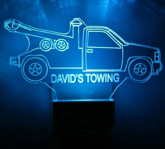 Tow Truck Wrecker Night Light Multi Color Personalized LED Etsy
