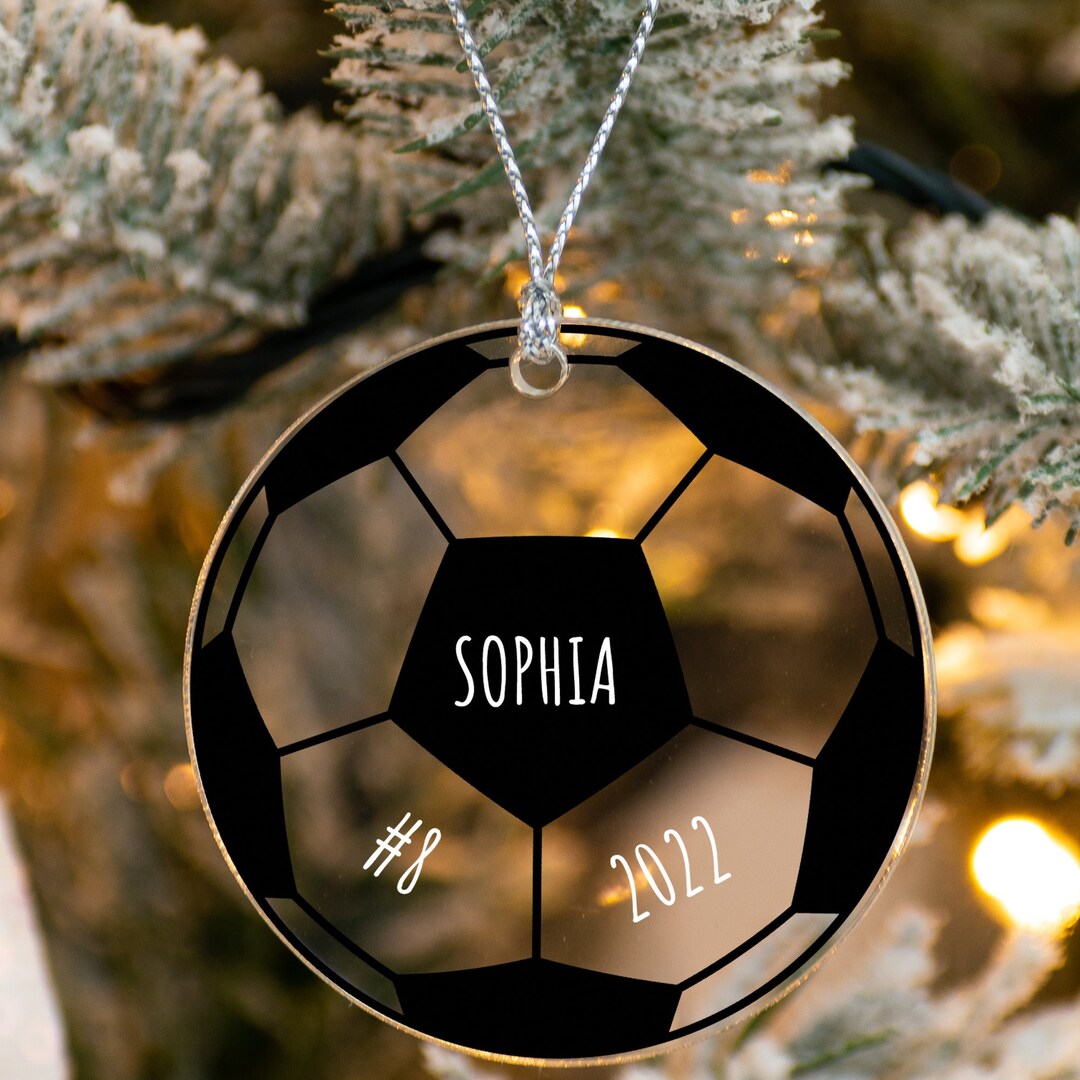 Personalized Photo Ornament Soccer Ball Picture Any Text Xmas Keepsake ...