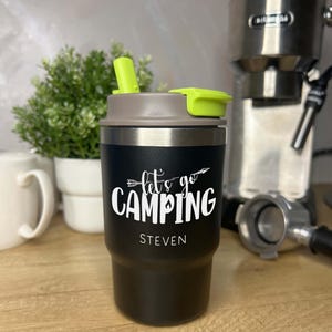 Personalized 16oz Double Wall Stainless Steel Vacuum Insulated Powder Coated Tumbler Coffee Travel Mug Featuring 2in1 Lid Cupholder Friendly