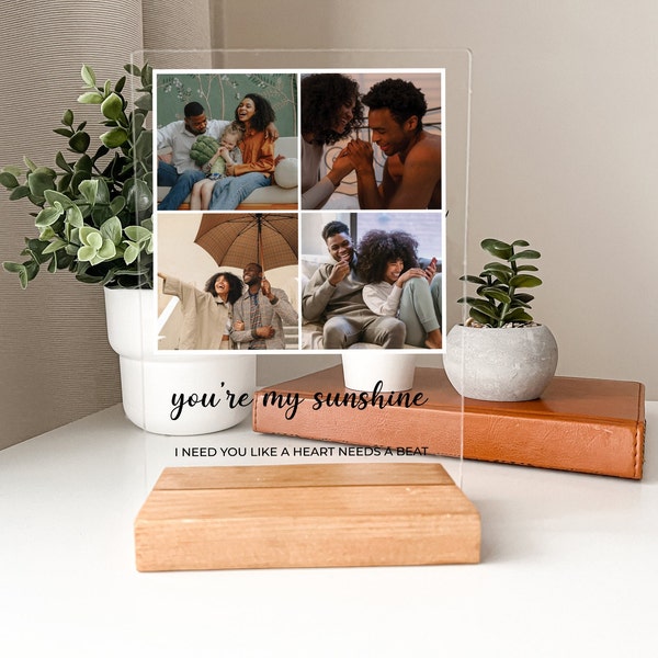 Personalized Picture Stand, Valentines Day Gifts, Anniversary Gift, Engagement and Wedding Gifts, Custom Photo Stand, Acrylic Photo Plaque