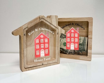 Our Home House Fund, Warming Gift, Personalized Bank, New Home, Frame, Customizable, Memories, Shadow Box, Wedding, Shower, Savings in Style