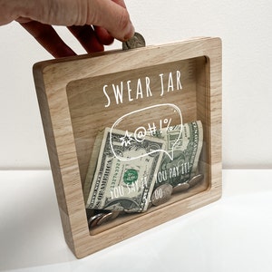Personalized / Swear Jar / You Say It You Pay It / Cuss Jar Coin Bank / Curse Swear Words Box Bank / Swearing Jar / You Say it.. You Pay it.