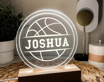 Personalize Free | Basketball 3D Night Light | Gift for Basketball Player | Personalized Gift | Desk Lamp | Sports Bedroom | Basketball Gift