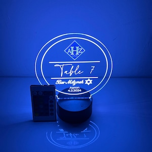 Custom Made 16 Colors LED Party Centerpiece Table Number Wedding Bar Bat Mitzvah Parties - Create Your Own Logo, Design & Light Up the Party