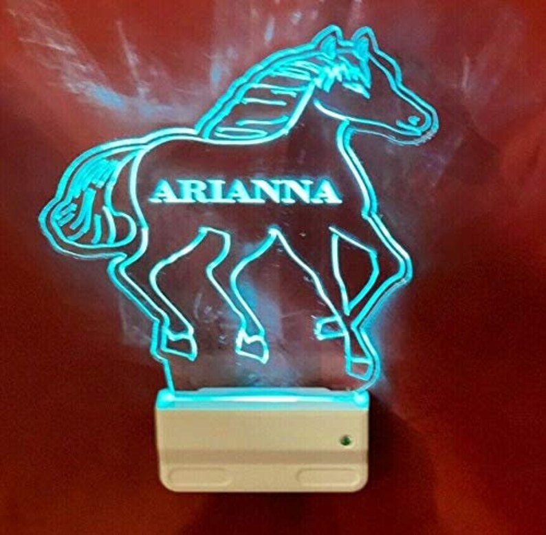 Horse Night Light Multi Color Personalized LED Wall Plugin Etsy