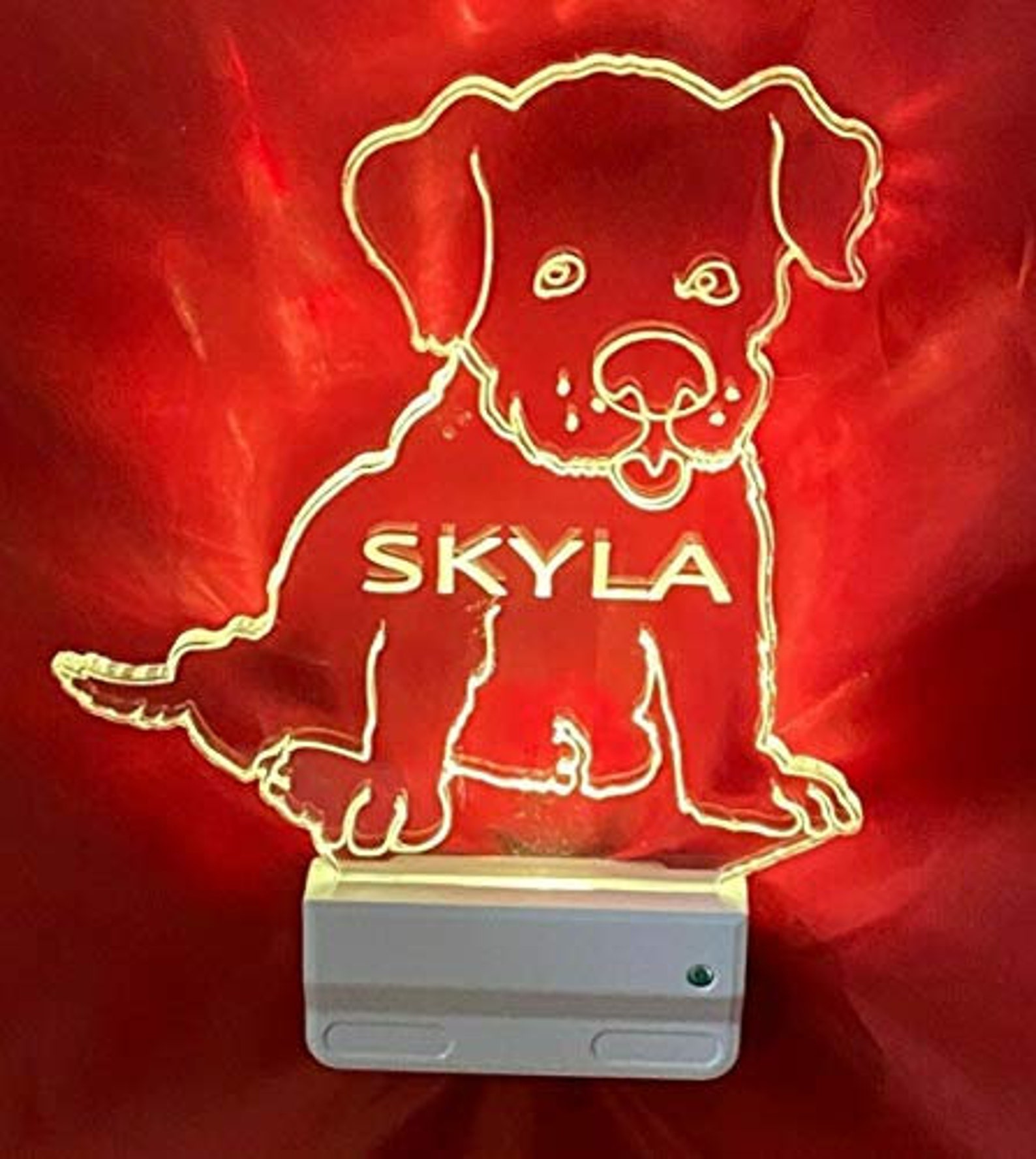Puppy Dog Night Light Multi Color Personalized LED Wall Etsy