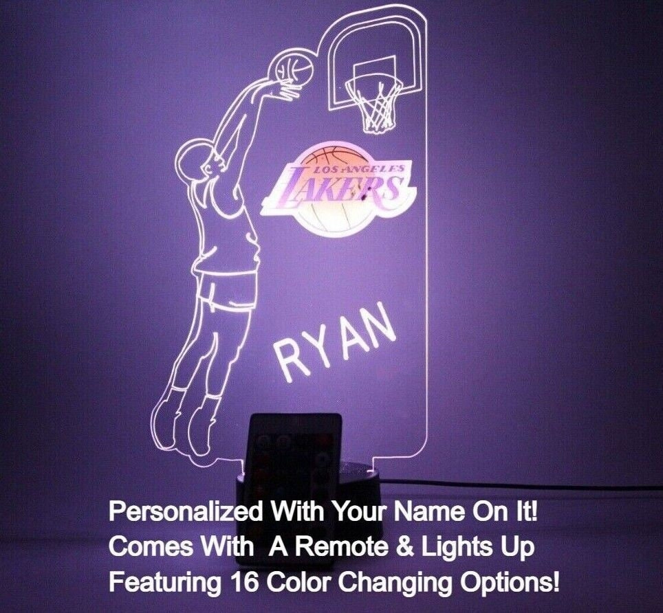 Los Angeles Lakers Purple City Lighted Analog Neon Clock NBA8LAL3