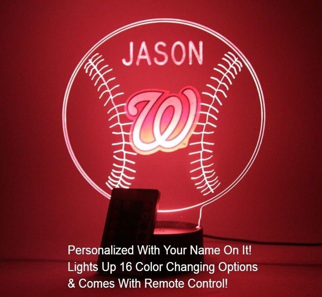 Washington Nationals Night Light up Table Desk Lamp Baseball Sports Fan