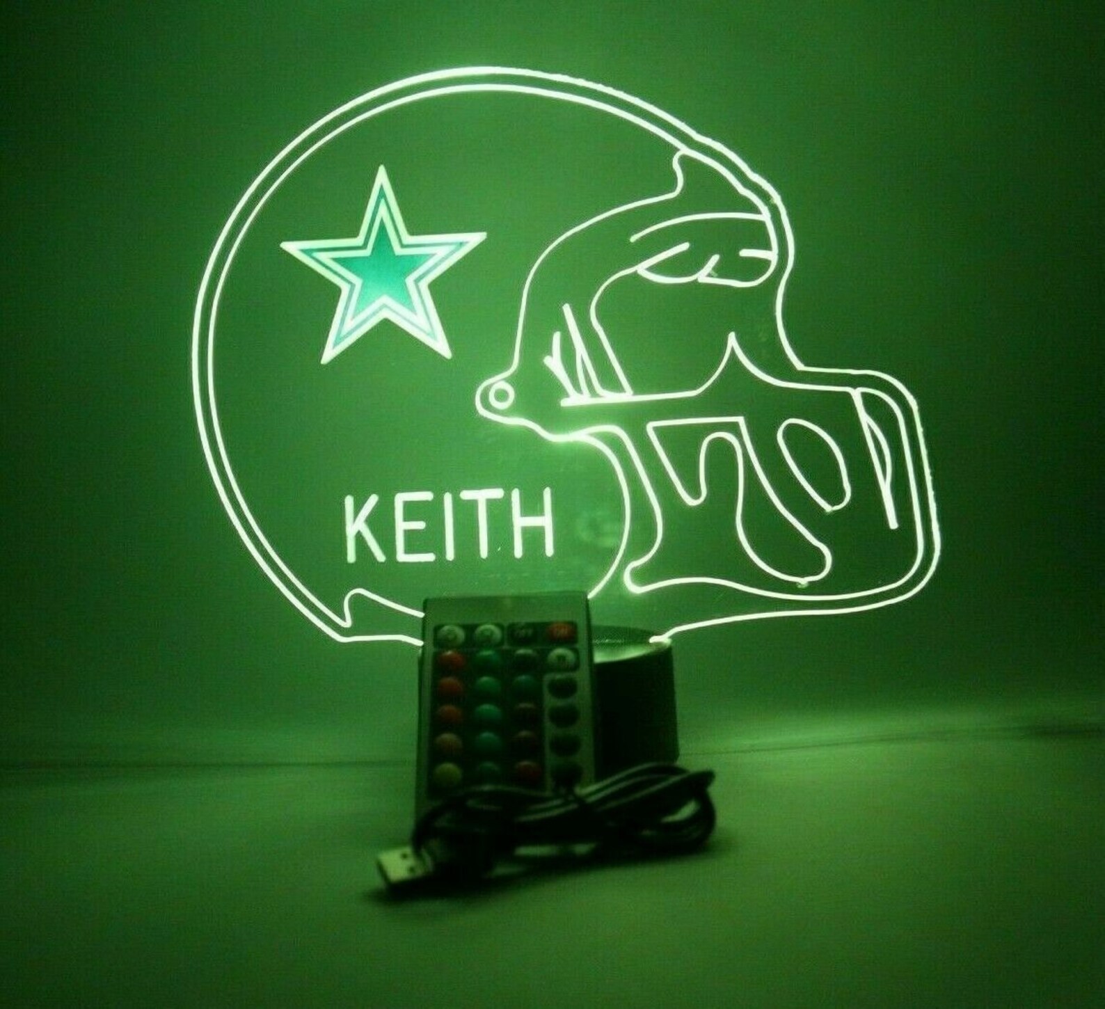 Dallas Cowboys Night Light up Table Lamp Sports Football Etsy