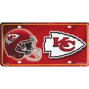 Kansas City KC Chiefs Football Sports Personalisierte Lizenz Vanity Plate Auto Auto Tag Fahrzeug Individuell Design Tolles Geschenk
