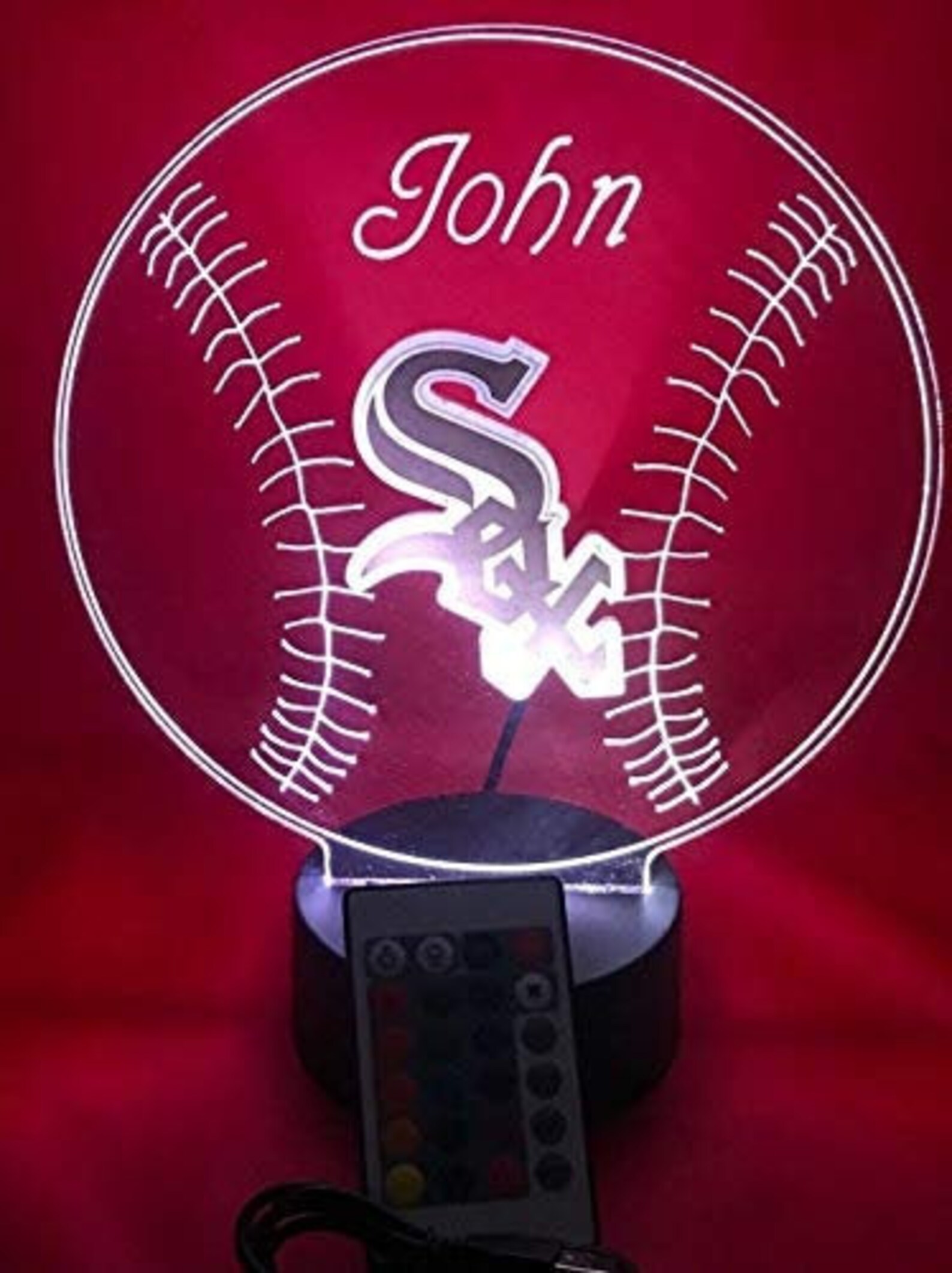 Chicago White Sox Night Light up Table Desk Lamp Baseball Etsy