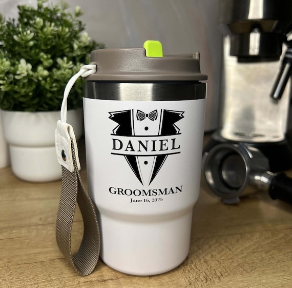 Personalized 16oz Stainless Steel Vacuum Insulated Tumbler Coffee Cup  Travel Mug 2in1 Lid Cupholder Friendly Groomsman Best Man Wedding Gift -  Etsy