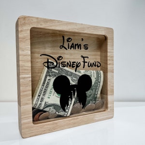 Personalisierte Micky Minnie Maus Design Spardose aus Holz Münze Ersparnisse Sparschwein Name Junge Mädchen Kinder Kinderzimmer Disney-inspirierte Geschenk