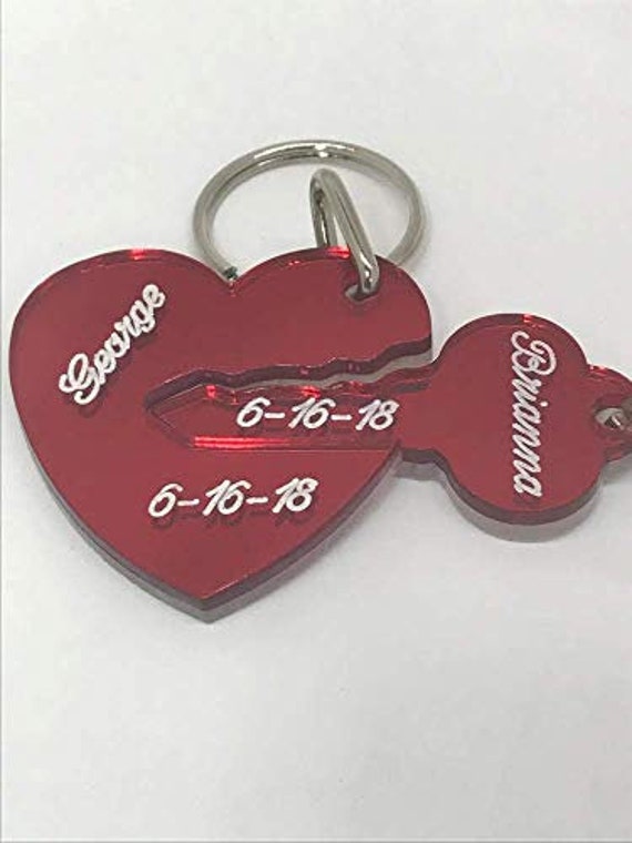 Personalisierte Herz Schlüsselanhänger