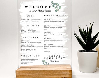 Aangepaste Wifi wachtwoord teken gepersonaliseerde vrijstaande tafel bureaustandaard voor gasten Air Bnb Home Restaurant Office Business Decor Signage Gift