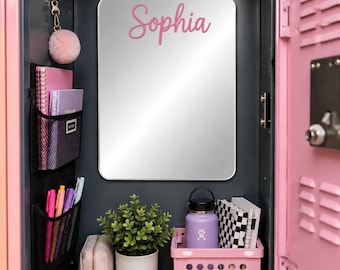Locker Mirror Personalized Back to School Magnetic Custom Decor Inside of Locker Organizer Accessory Custom Name Mirror Magnet Student Gift
