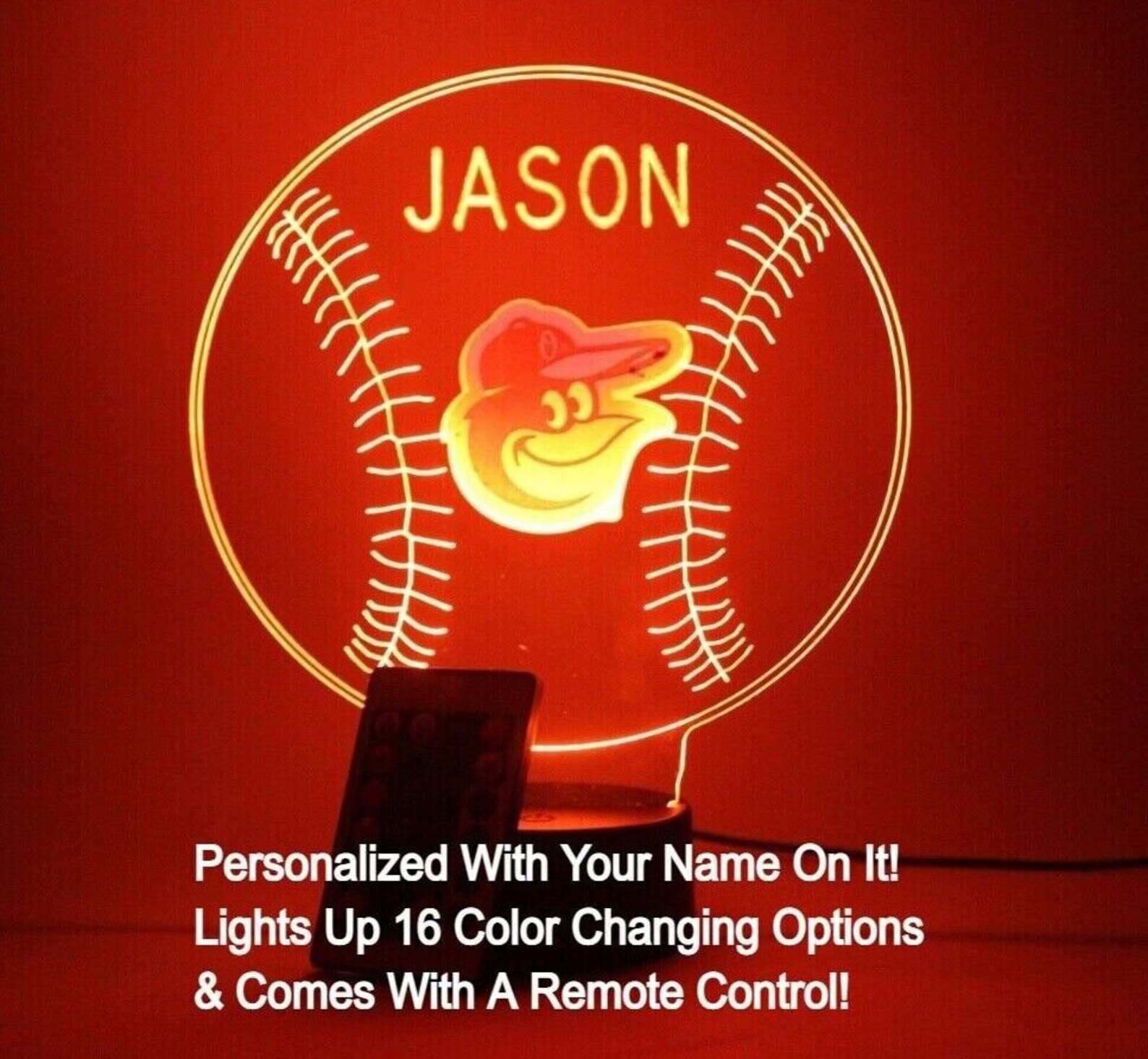 Baltimore Orioles Night Light up Table Desk Lamp Baseball Etsy