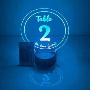 Custom Made Light Up 16 Colors LED Table Party Table Number Centerpiece Sweet 16, Birthday, Bar/Bat Mitzvah, Weddings, Quinceanera, Parties!